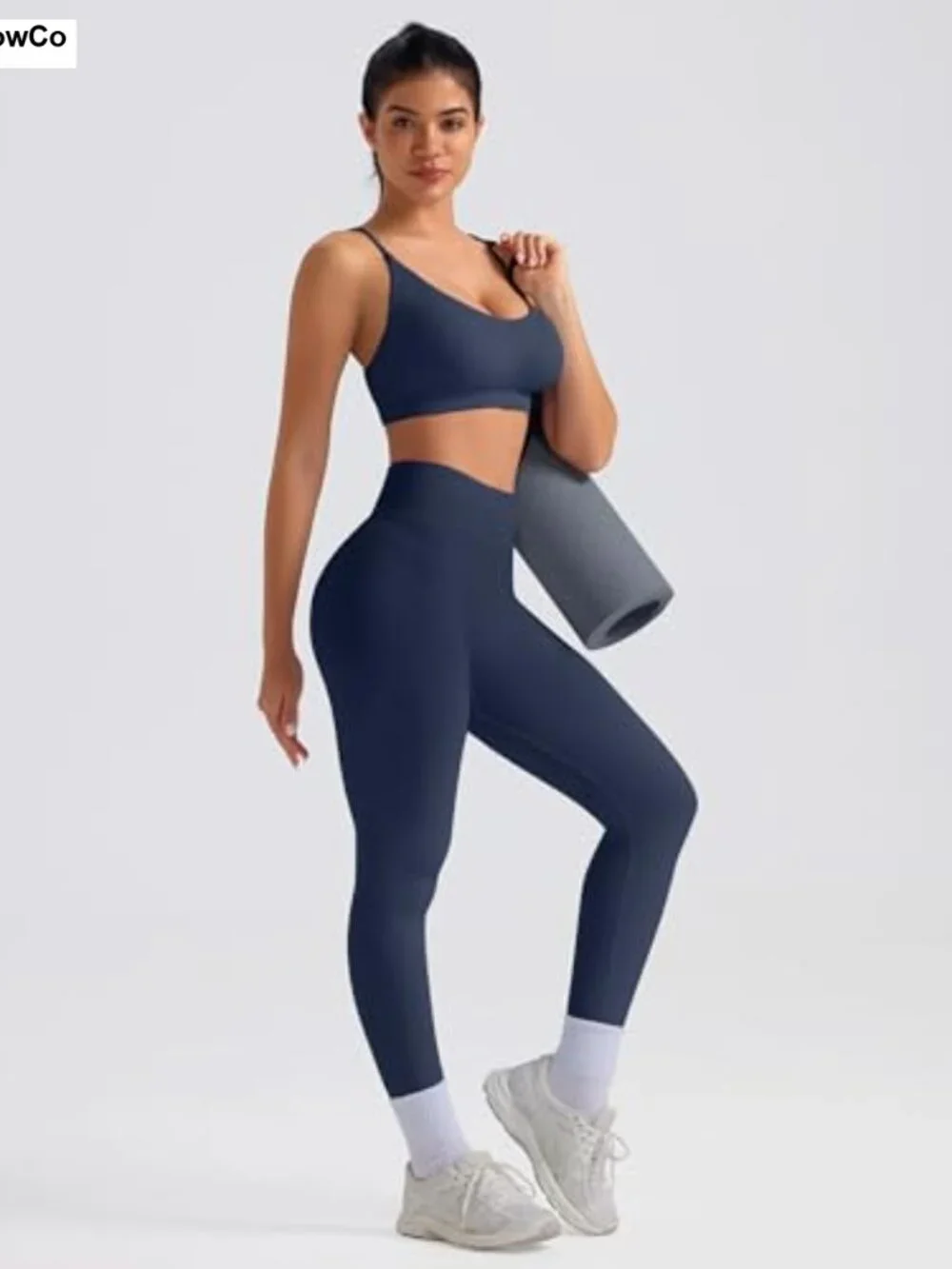 Seamless 2-Piece Workout Set - Sports Bra & High Waist Leggings, Crisscross